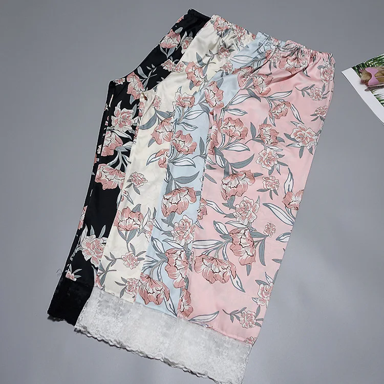 Женские длинные брюки шелковистая домашняя одежда для сна M XL весна лето 2019|Штаны