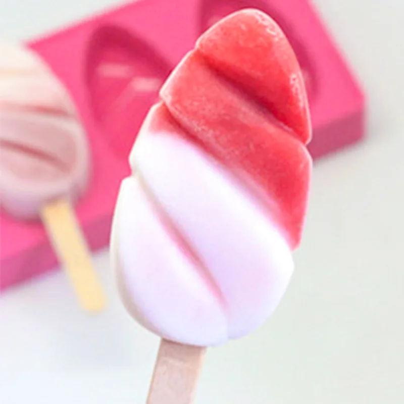 Дропшиппинг 4 полости пищевой силикон мороженое для детей дома с палочками форма