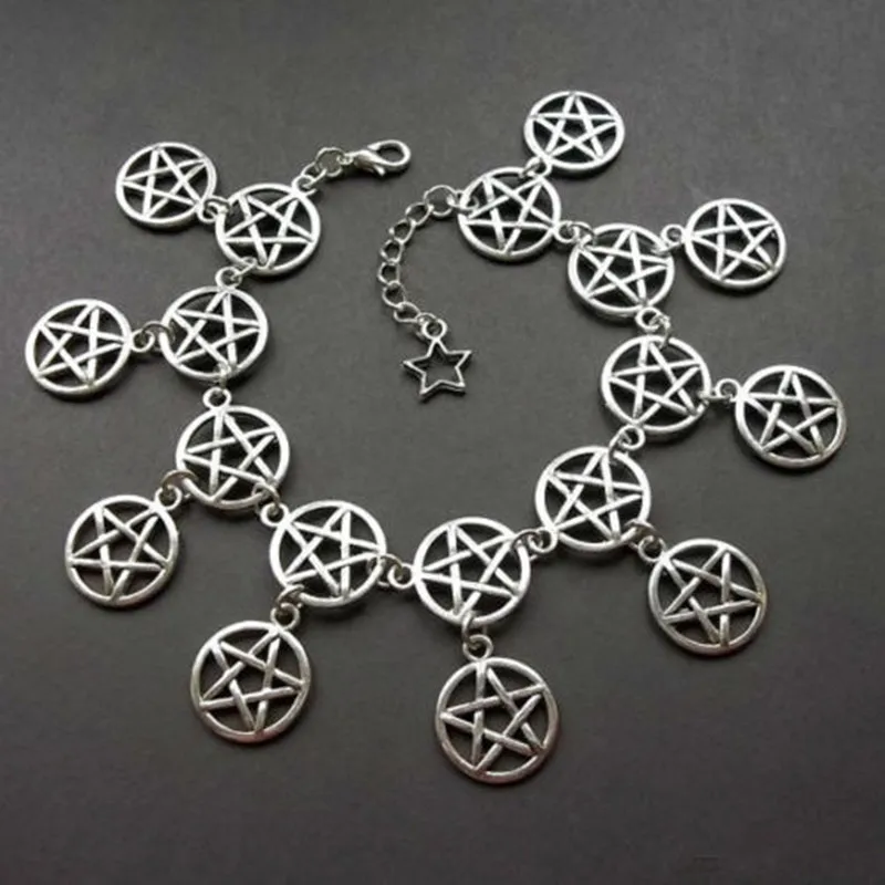1 шт. подвеска с пентаграммой браслет Wicca язычник серебряный браслет|Цепочки и