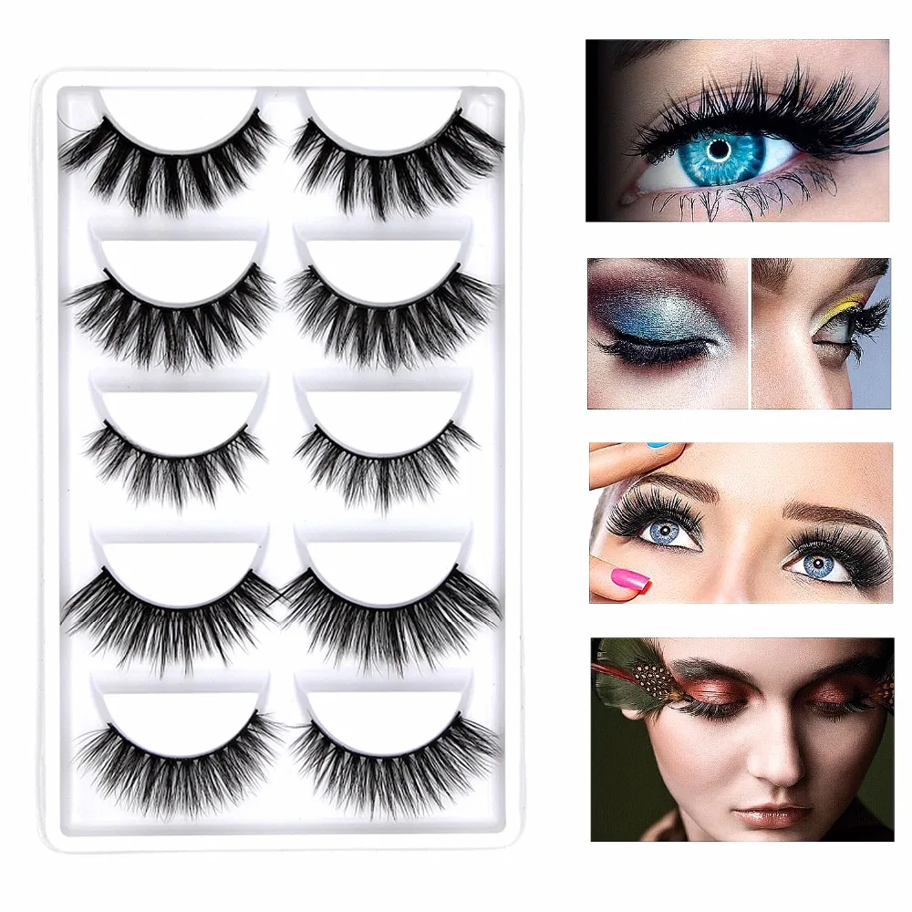 Clothebeauty 5 стилей 5 пар ручной работы 3D Роскошные настоящие норковые натуральные накладные ресницы, длинные/толстые накладные ресницы, многоразовые(M5