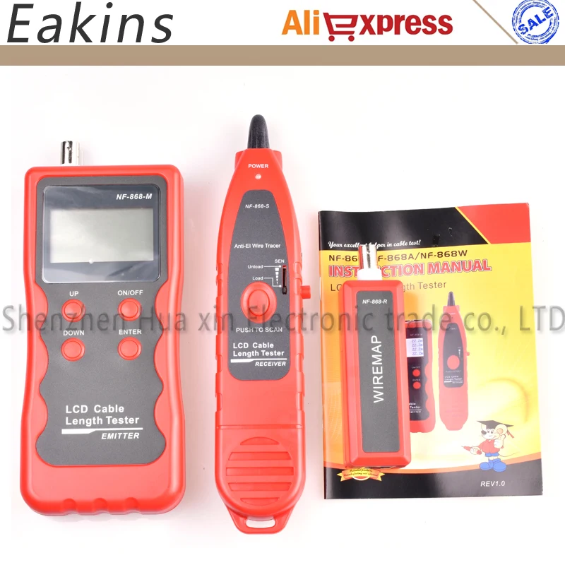 Free Shipping NEW English version Cable length Tester Wire Tracker Scanner Breakpoint FOR RJ45/RJ11/BNC/USB NF-868 | Инструменты