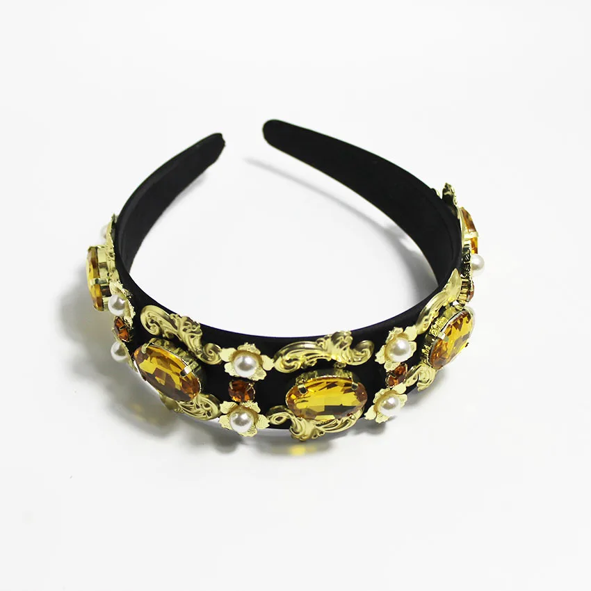 New Europe and America Baroque satin gem headband casual fashion show hair accessories 994 | Украшения и аксессуары