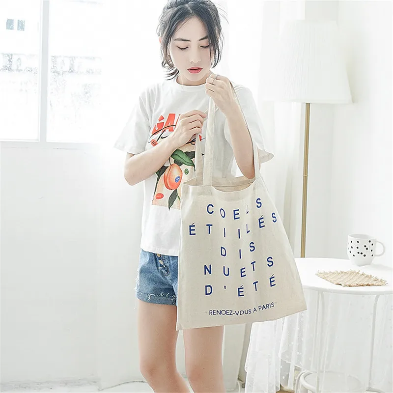

YILE New Fashion Eco Shopping Tote Shoulder Bag Printed Black Blue Green Letter E81