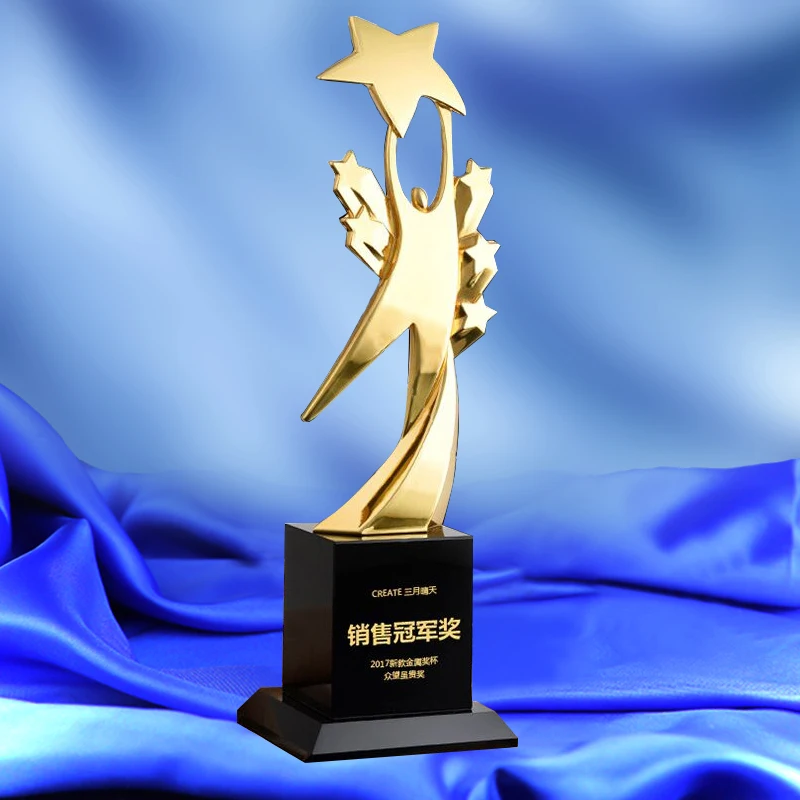 Jumping For Cheering Shaped металлический трофей С кристаллическая основа чемпионы по