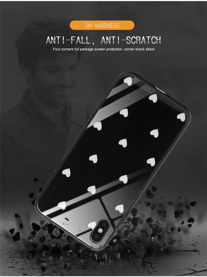 Чехол из закаленного стекла для huawei P20 P30 Lite Pro P10 mate 10 20 honor 9 10 Play V10 Love Heart Smiley face полная защита