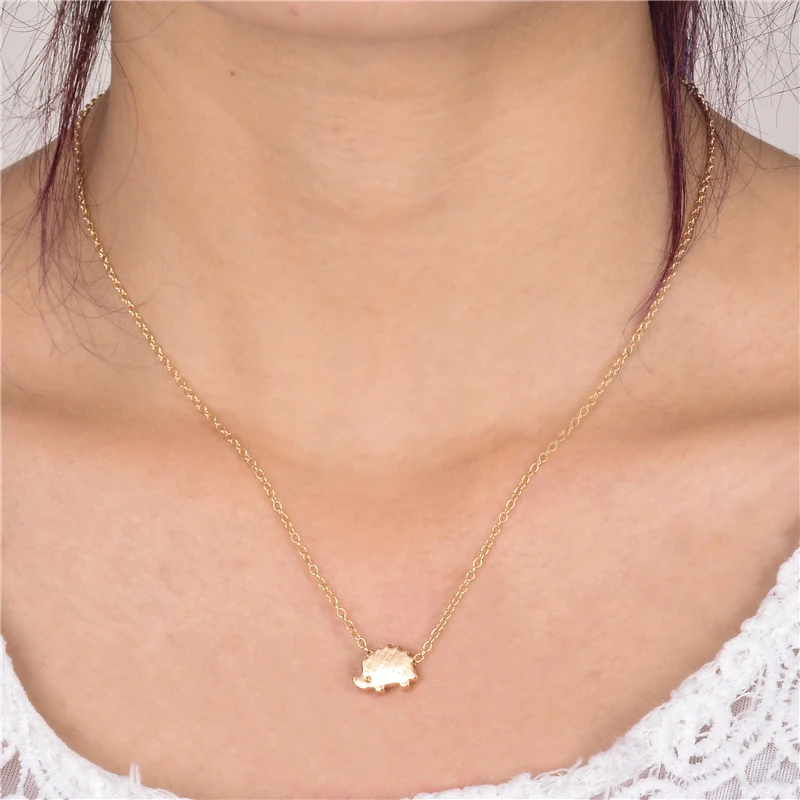 Новое простое толстое милое ожерелье ежа ювелирное изделие милый маленький