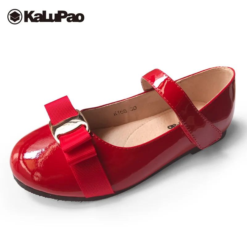 Туфли Kalupao для девочек школьная форма из 100% натуральной кожи с бантом модные