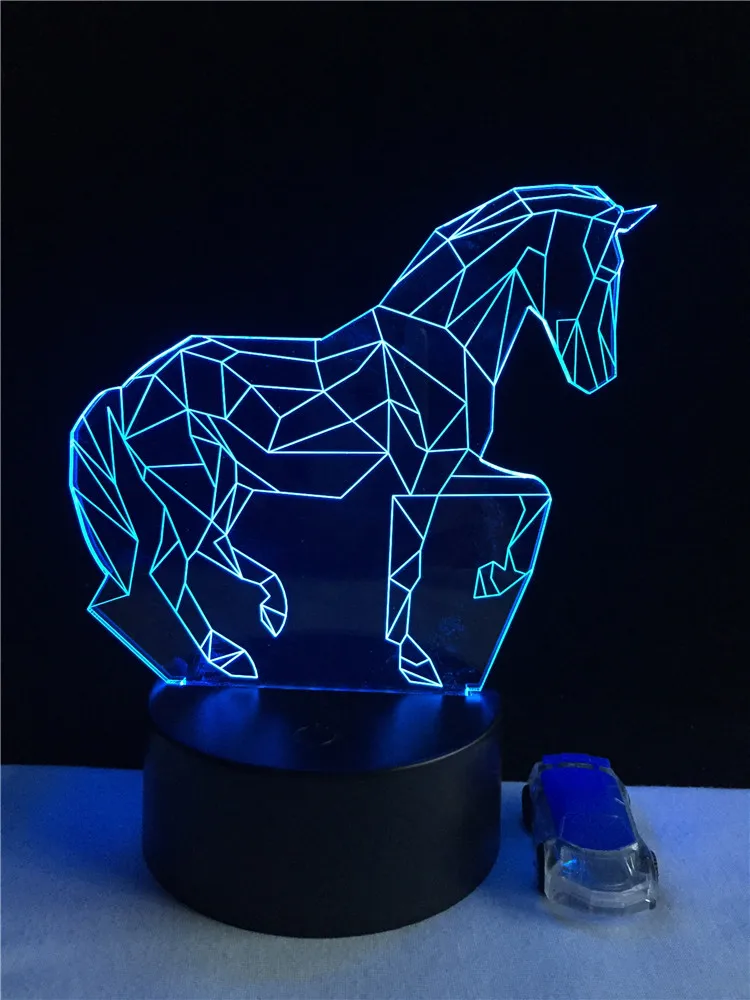 GAOPIN творческий животное лошадь 3D лампа светильник светодиодный USB Настроение