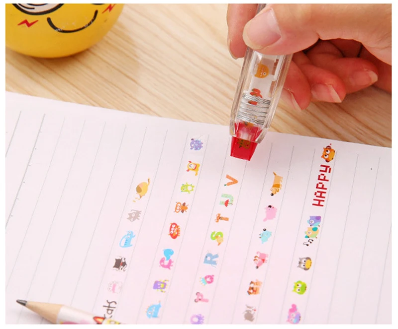 DIY креативная Корректирующая лента Kawaii милый пресс тип Канцелярские Декоративные ленты ручка Корректирующая лента канцелярские товары школьные принадлежности