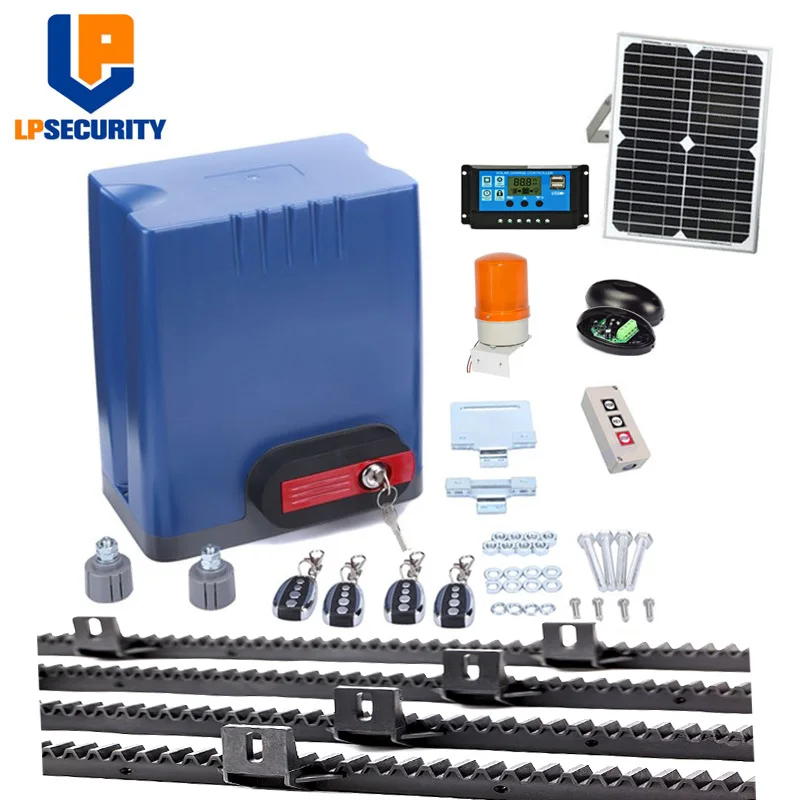 Kit5 800 кг сверхмощный Электрический мотор-редуктор Автоматический раздвижной ворот с солнечной панелью+ контроллер+ стойки - Цвет: Kit5