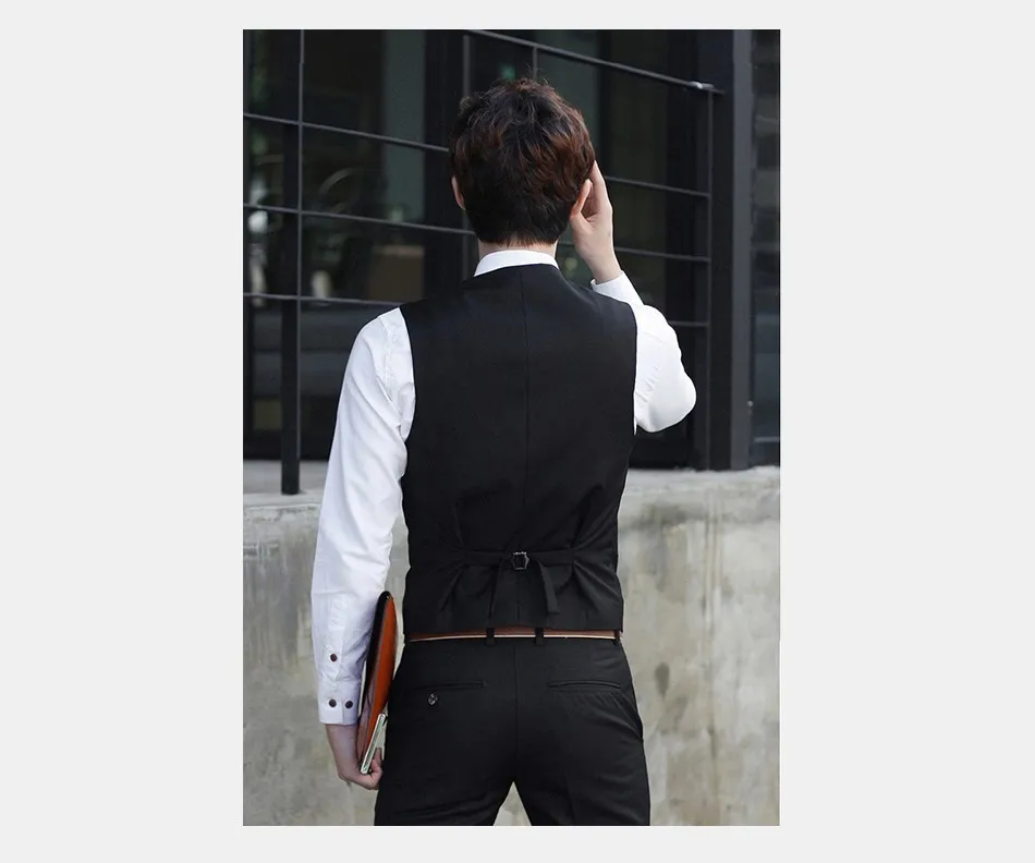Для мужчин Slim Fit жилет мужской костюм жилет социальных Одежда Свадебные вечерние модные синий черный серый фиолетовый винный красный и белый цвет S312