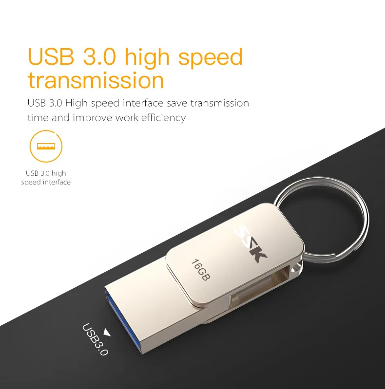 SSK SFD270 16GB 32GB 64G USB-C type-C OTG флеш-накопитель Usb 3,0 флеш-накопитель смартфон память Мини usb-накопитель