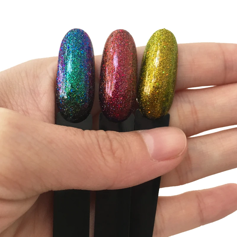 Голографический Гель-лак Павлин для ногтей 10 мл Алмазный сверкающий Платиновый