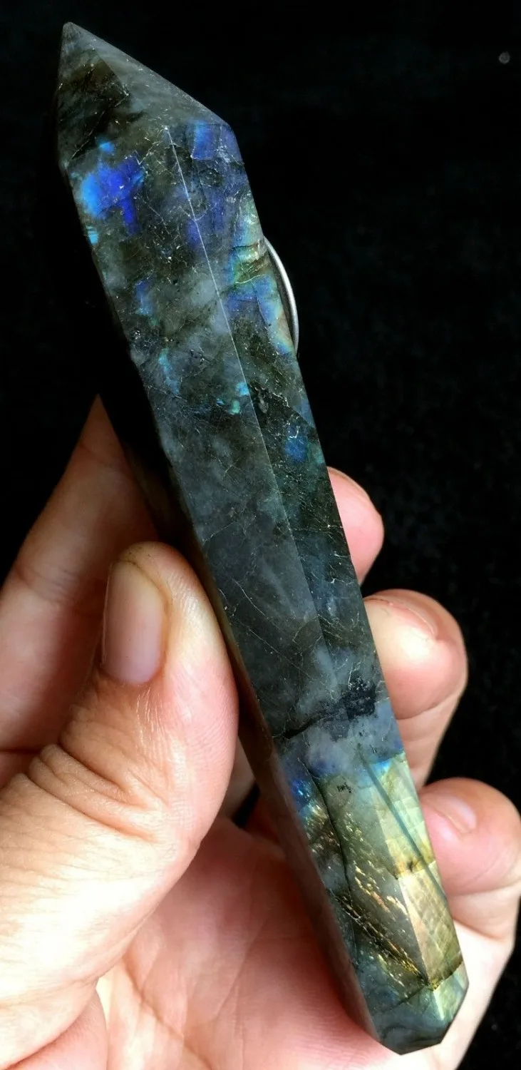 1 шт. трубка для курения с натуральным лабрадоритом + кисть 3 фильтра|stone pieces|stone