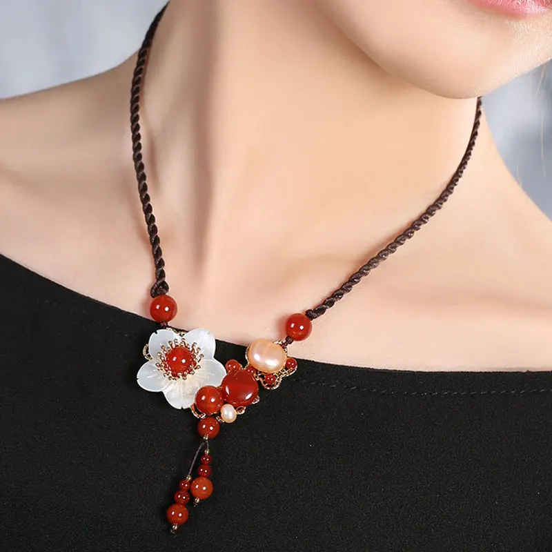 ZHAO ювелирные изделия женский ретро кулон модный Национальный стиль короткий