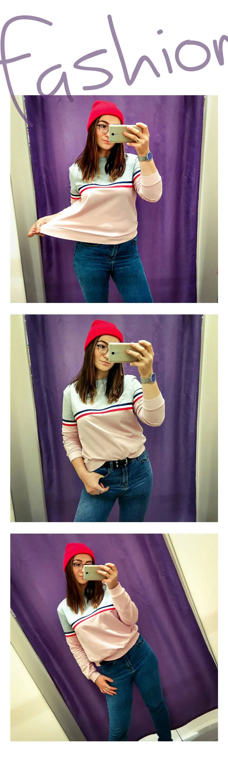 Dotfashion двухцветная полосатая толстовка с цветными блоками, Женская Повседневная весенне-осенняя одежда с длинным рукавом, пуловеры в консервативном стиле, толстовка