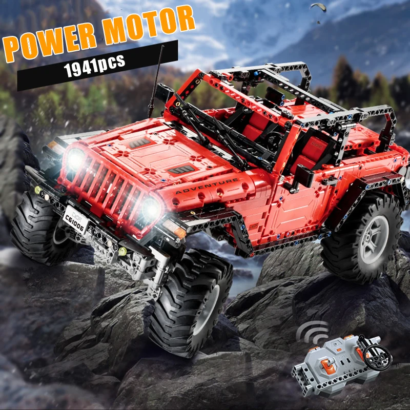 1941 шт. RC машина SUV Jeep Wrangler Rubicon набор моделей строительных блоков бренда Technic Motor питания внедорожные детские игрушки грузовики.
