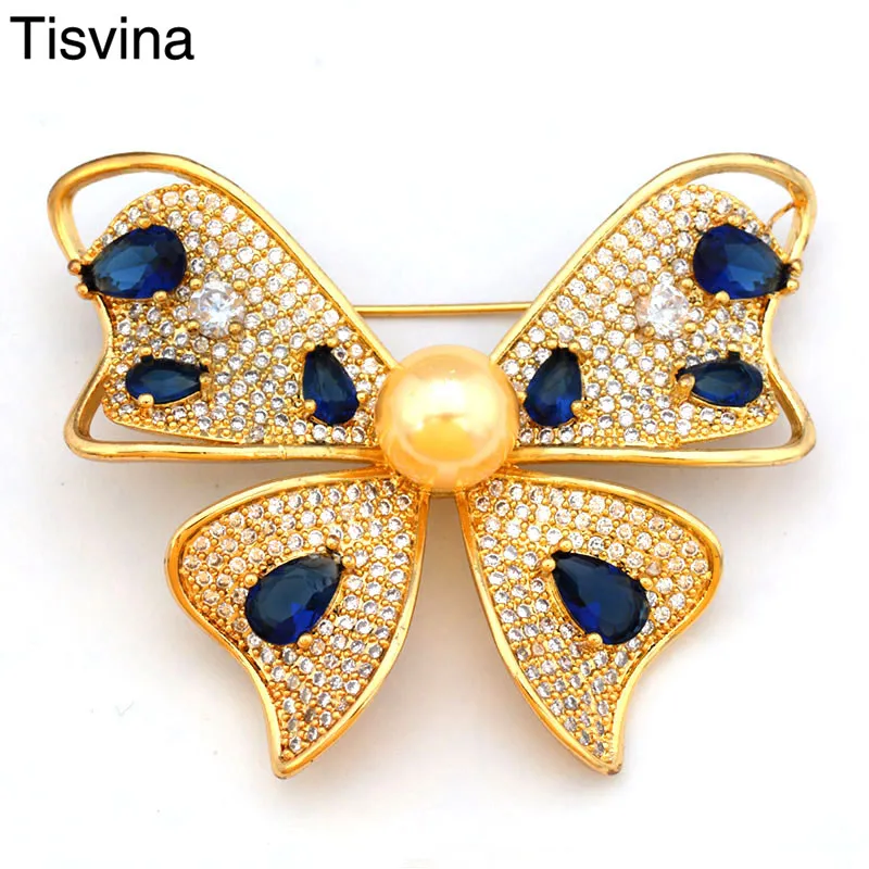 Женская Брошь в виде бабочки Tisvina брошь с цветными кристаллами аксессуар для