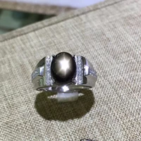 kjjeaxcmy fine jewelry 925 sterling silver with natural star sapphire gold ring with small and shaped flowers