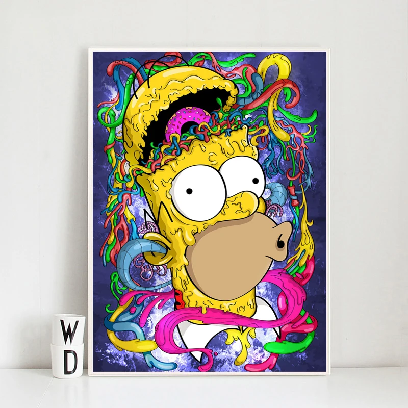 Homer мультфильм как зомби Смешные обои настенные художественные Холст Плакаты