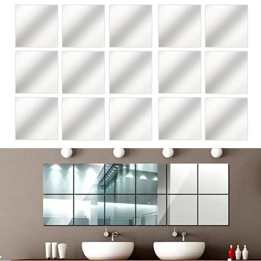 Practical Solid Square Self-adhesive Mirror Wall Decoration Stickers As Picture Home Interior Decor | Дом и сад