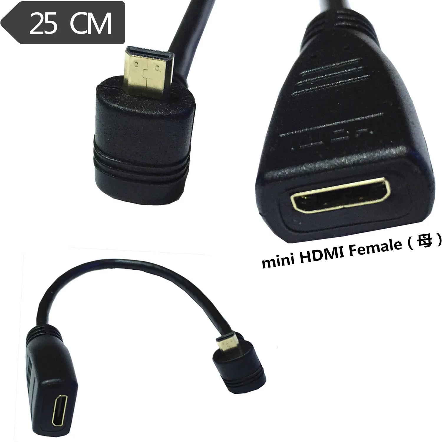 Мини HD Женский Micro общественного 90 градусов deg верхний изгиб удлинитель C типа D