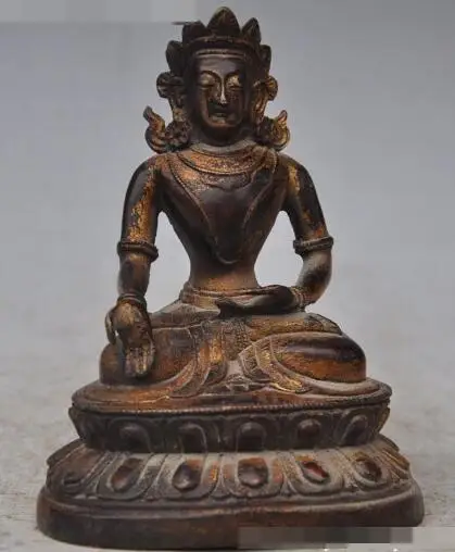 S1045 7 &quotтибетский буддийский храм чистая бронза Кван-Инь Гуаньинь статуя Будды