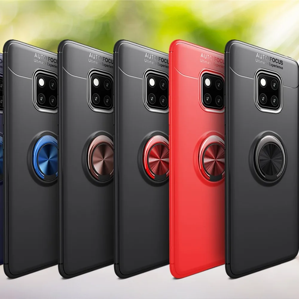 For Huawei mate20pro Luxury Ring Holder Soft TPU 360 protection Phone Case magnetic shockproof phone bracket case | Мобильные