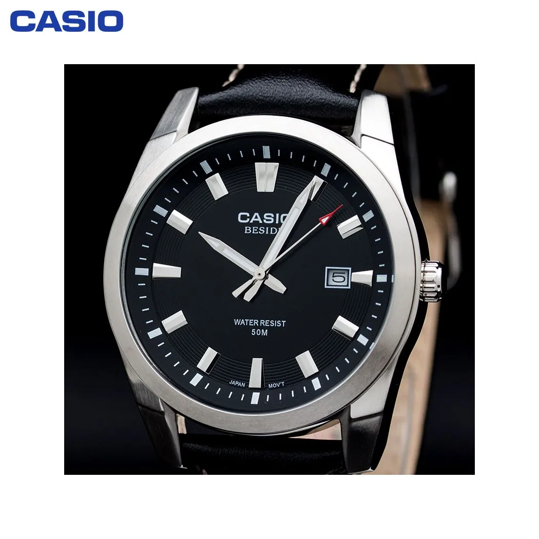 Наручные часы Casio BEM 116L 1A мужские кварцевые на кожаном ремешке|Кварцевые часы| |