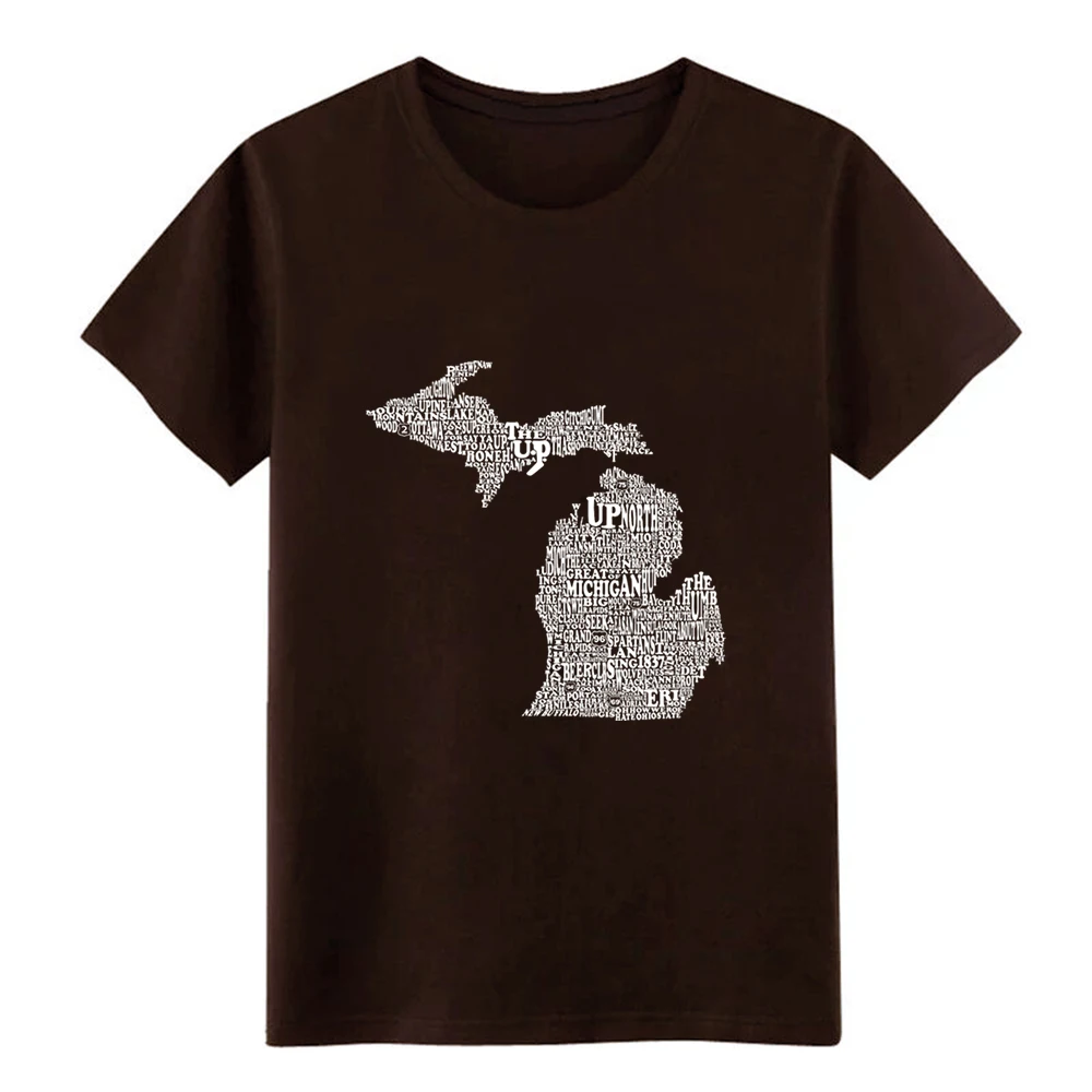 Мужская футболка Michigan by Words дизайнерская хлопковая Футболка с круглым вырезом