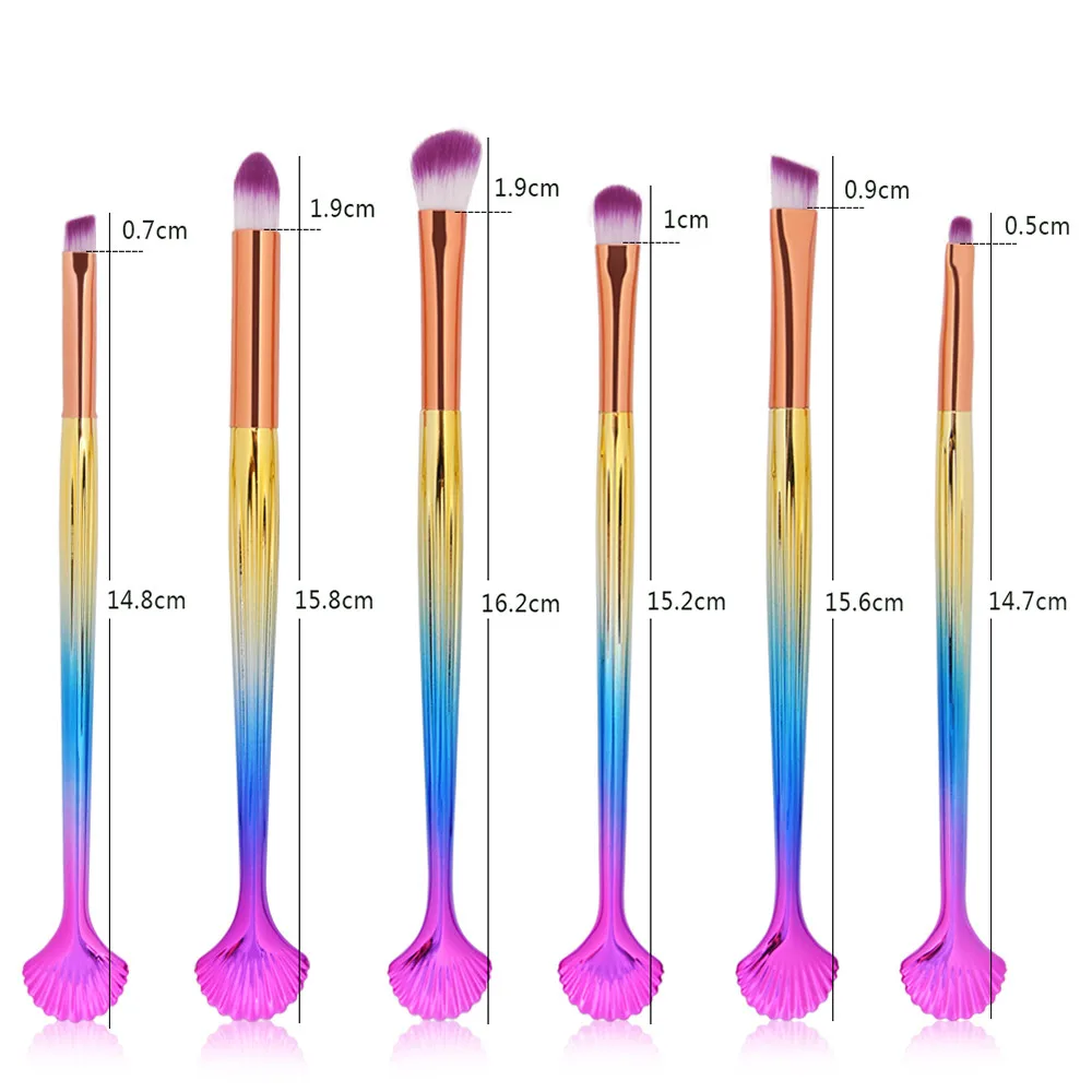6pcs women new fashion shell shape professional Makeup Brush foundation Blusher EyeShadow Cosmetic Brushes tools brochas pinceis | Красота и