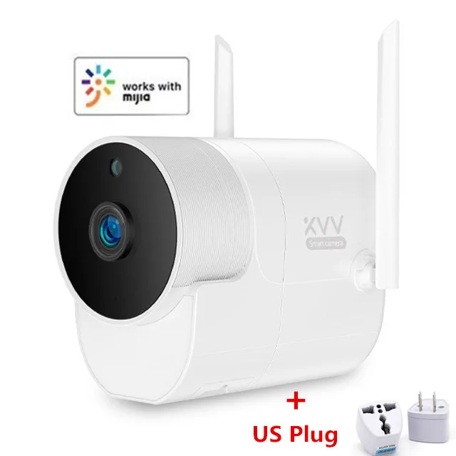 Standard US plug Новинка, Xiaomi Xiaovv 1080 P, наружная панорамная камера, камера наблюдения, беспроводная, WIFI, высокое разрешение, ночное видение, работает с Mijia - Цвет: Standard US plug