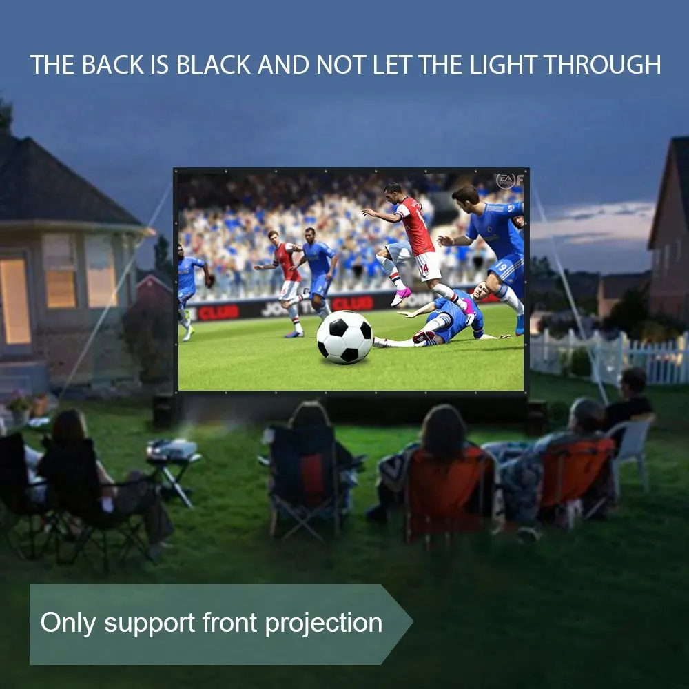 Наружный экран для проектора 100 дюйма портативный передний проектор из ПВХ HD 3D