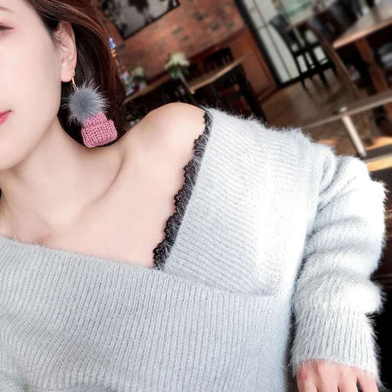 Милые рождественские висячие серьги с помпонами и длинные для женщин девочек