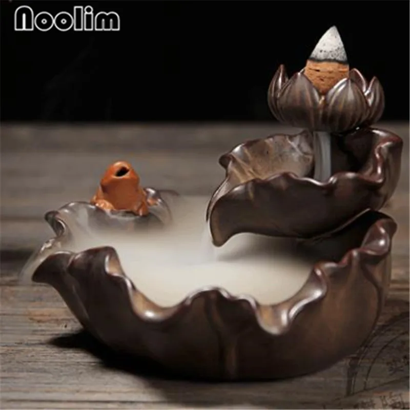 Керамический Лотос пруд водопад обратного Ладан горелки из мультфильма Холодное