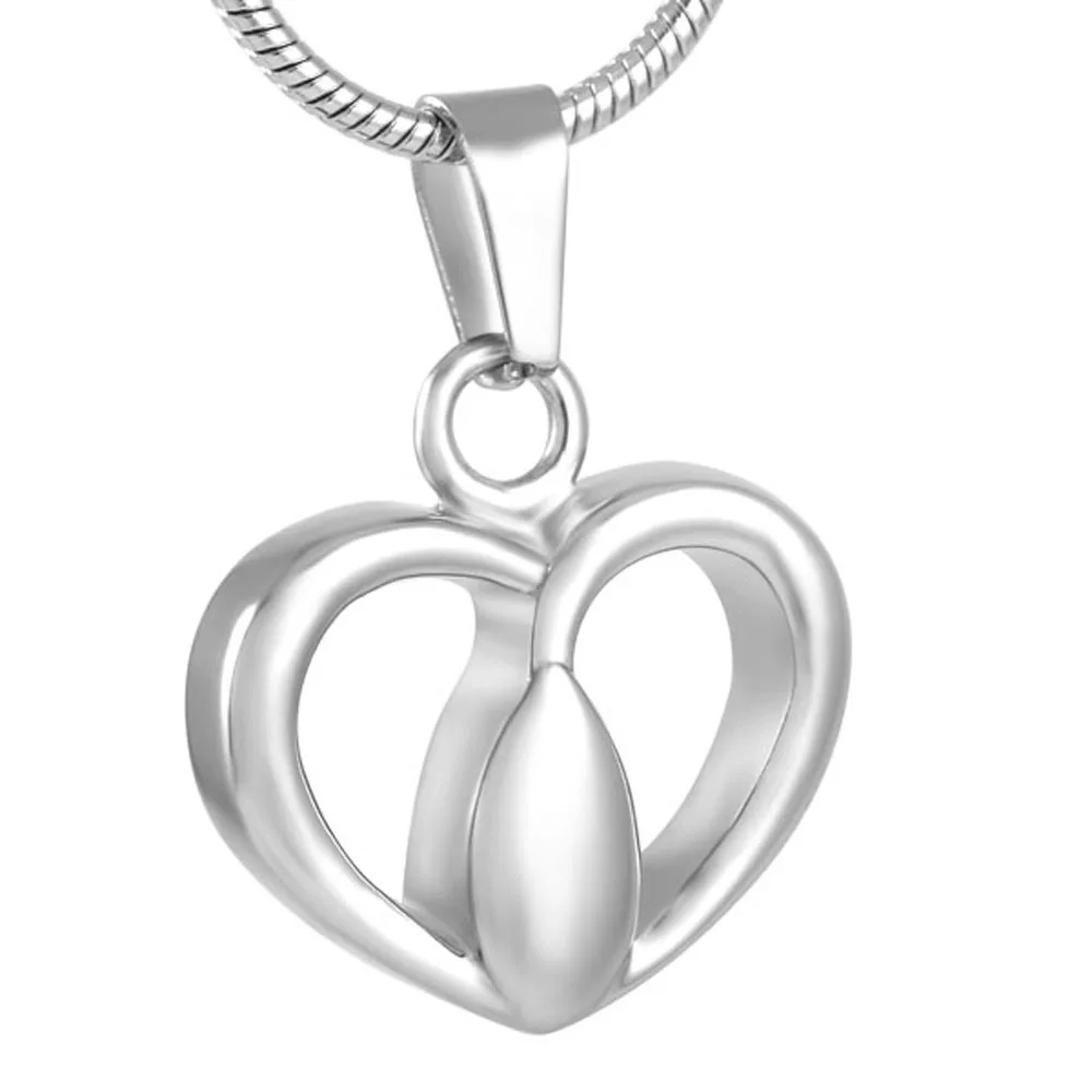 

Stainless Steel Memorial Jewelry Ashes Keepsake Pendant for Human Ash Holder Hollow Heart Cremation Urn Necklace