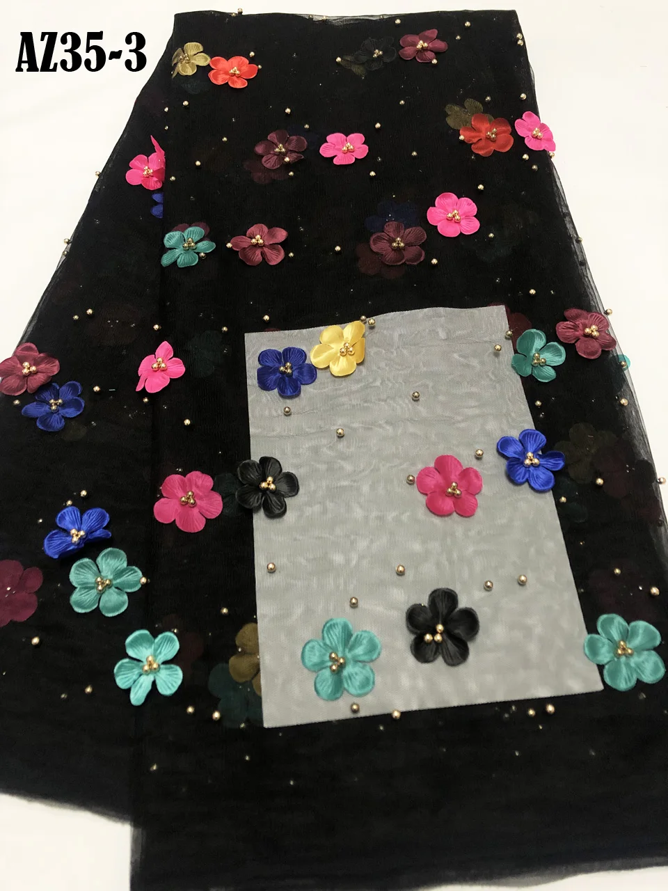 3D Flower High Quality Lace Fabric African Blush Pink Applique Embroidery For Dresses ZA186-2 | Дом и сад