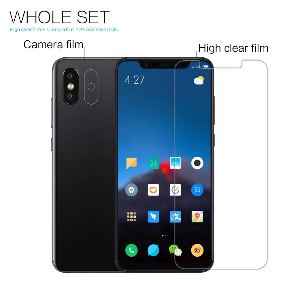 Для xiaomi mi 8 Защитная пленка NILLKIN Супер прозрачная и матовая защита экрана много