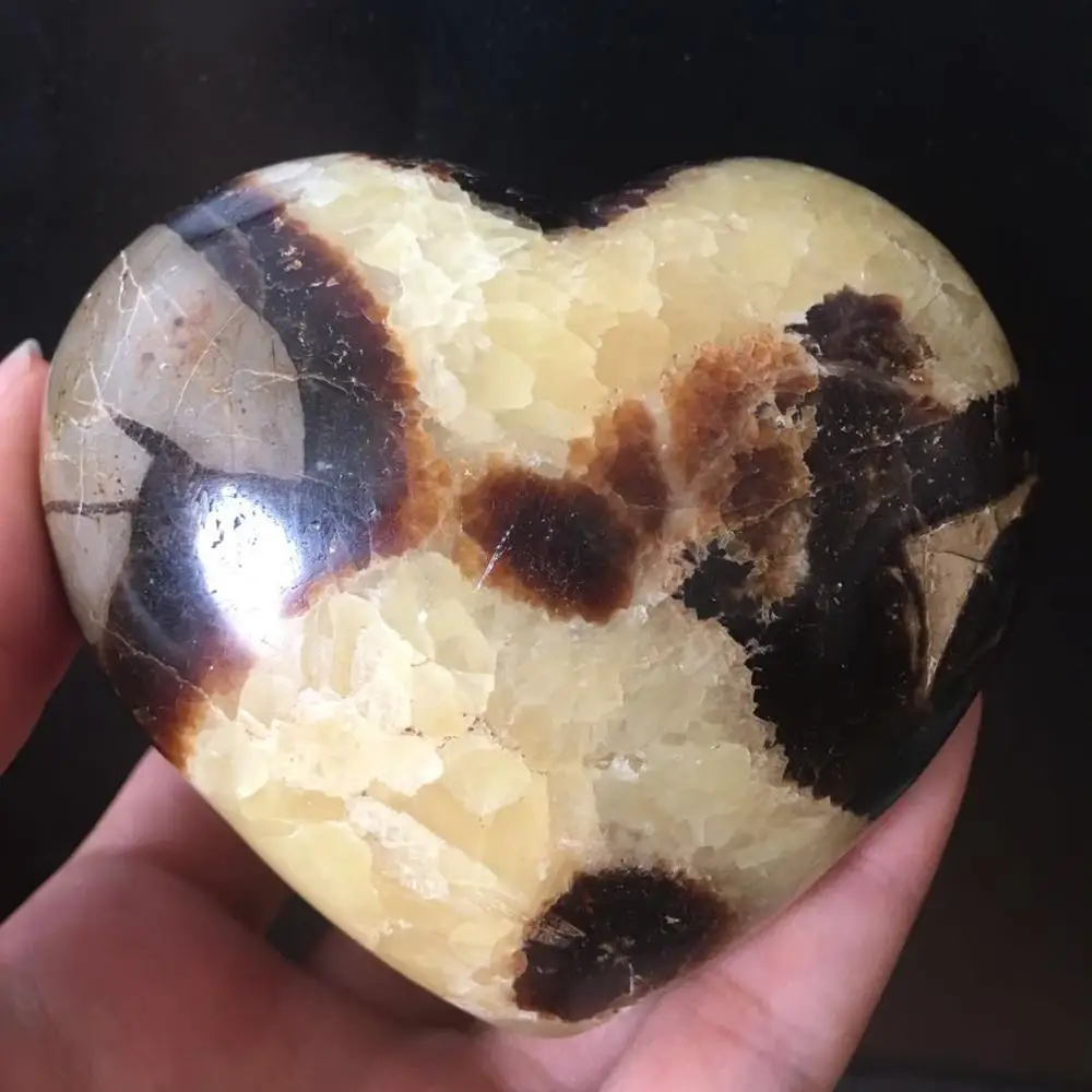 Натуральный септариевый дракон сердце кварцевые кристаллы в форме сердца