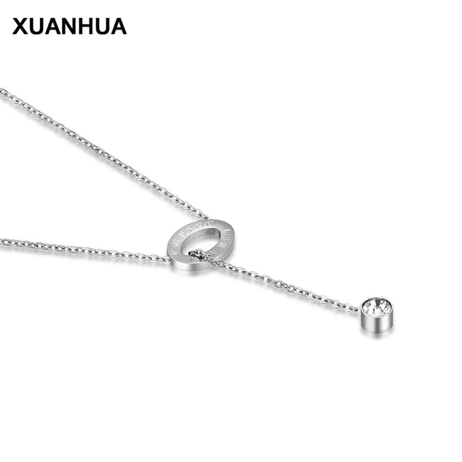 XUAUNHUA Fashion Chain Titanium Steel Decorations Accessories Pendant Necklace Women Contracted Clavicle Fine Jewelry Gift | Украшения и