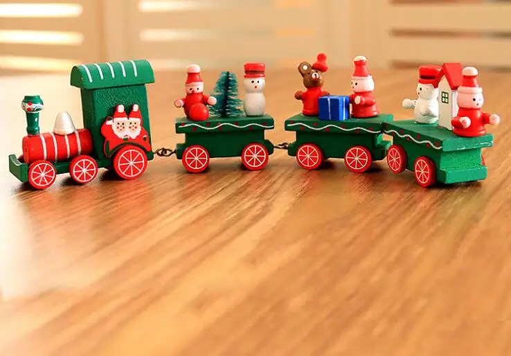 10 шт./лот очаровательное рождественское деревянное украшение в виде поезда