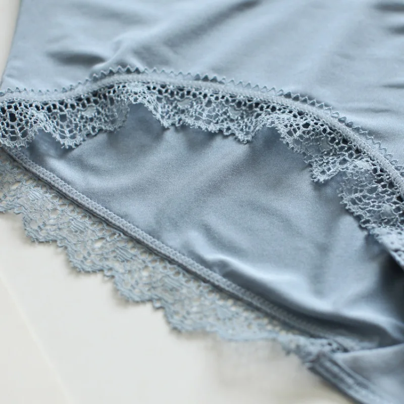 Шелковые Роскошные Бесшовные женские трусы сексуальное кружевное нижнее белье