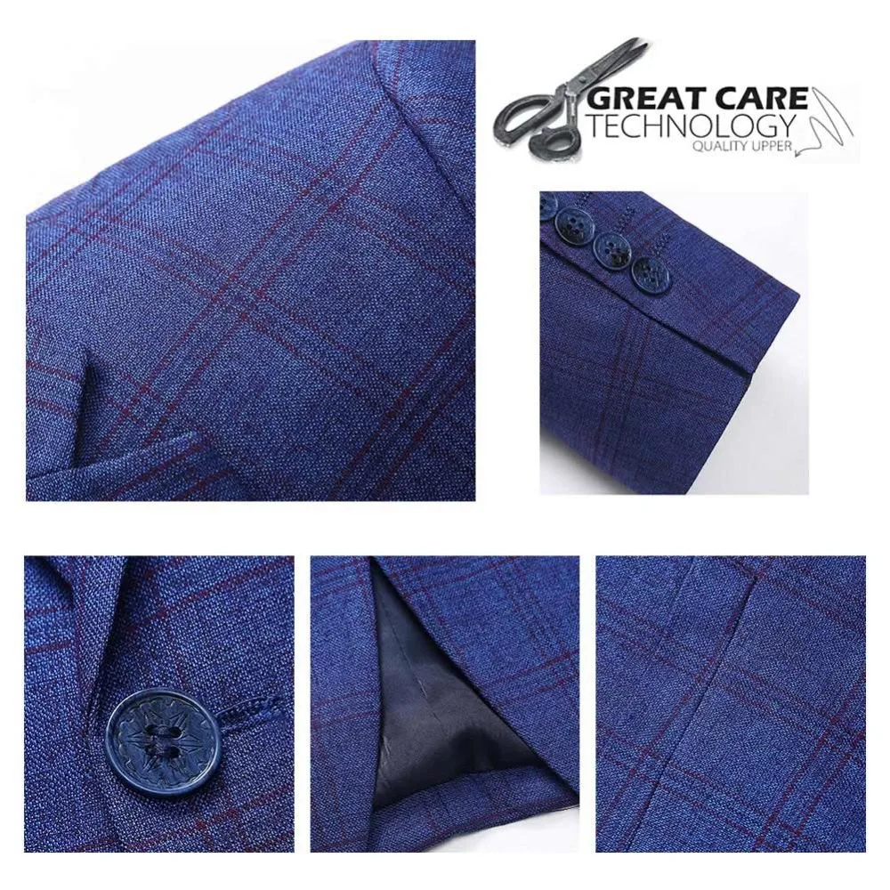 YUNCLOS европейский размер Мужской Блейзер пиджак формальный деловой блейзер