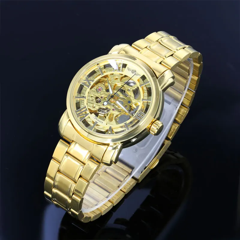 Мужские механические часы скелетоны Winner роскошные Брендовые спортивные