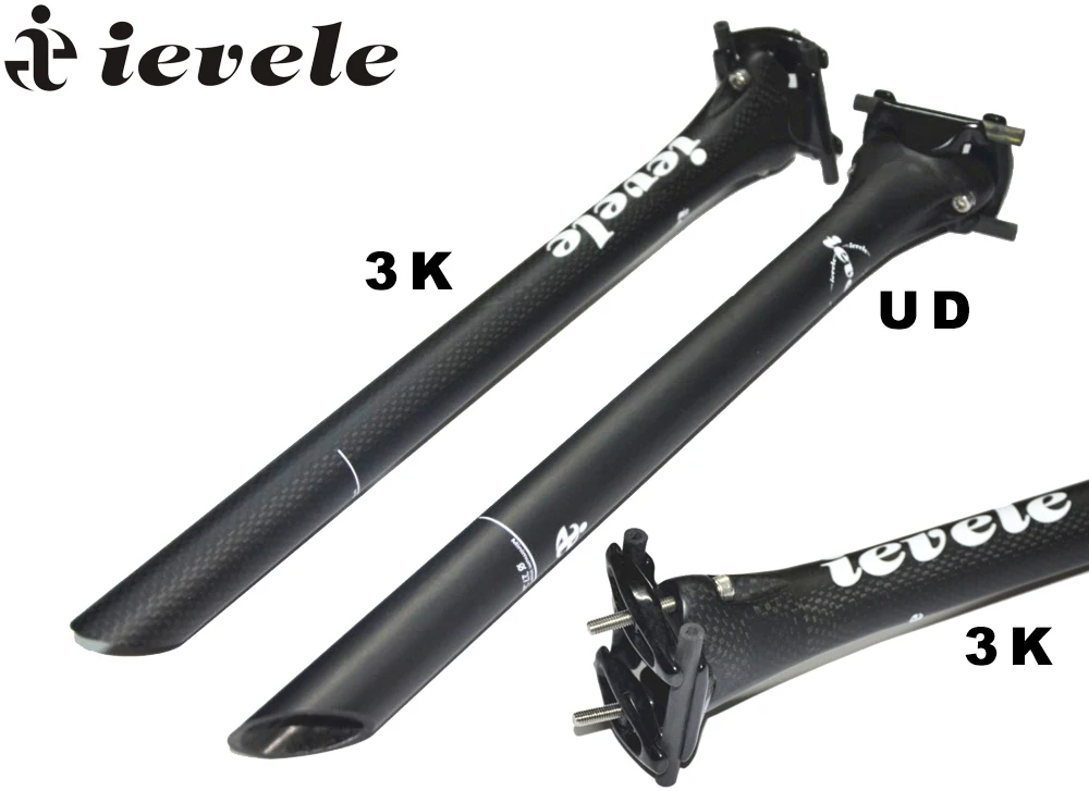 

ievele MTB/Road Bicycle Carbon Seat post Carbon Fiber Bicycle Seat post Seat tube Seat Bicycle Parts 27.2/30.8/31.6*350/400mm