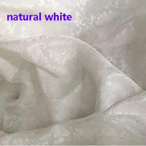 natural white Креп шелк Шармез ткань Винтаж лотоса цветочный вечернее платье Материал 100 см* 114 см - Цвет: natural white