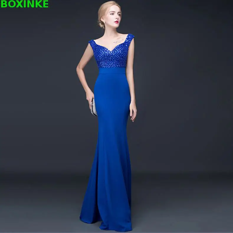 Полиэстер, Vadim, Lanon, вырез лодочкой, бисероплетение, Vestidos De Fiesta, новое боди, длинное платье, сценическое шоу, модельное платье с рыбьим хвостом