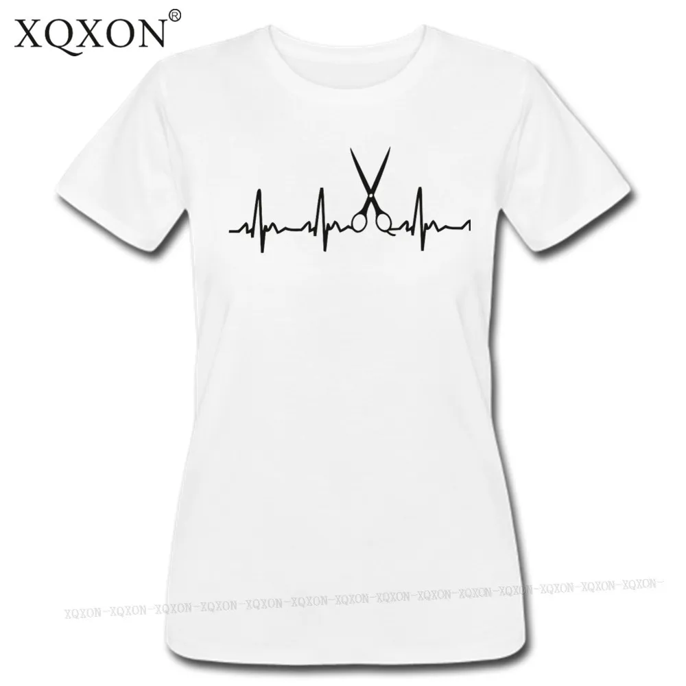 XQXON новинка 2019 года модная летняя футболка для парикмахеров с сердцебиением