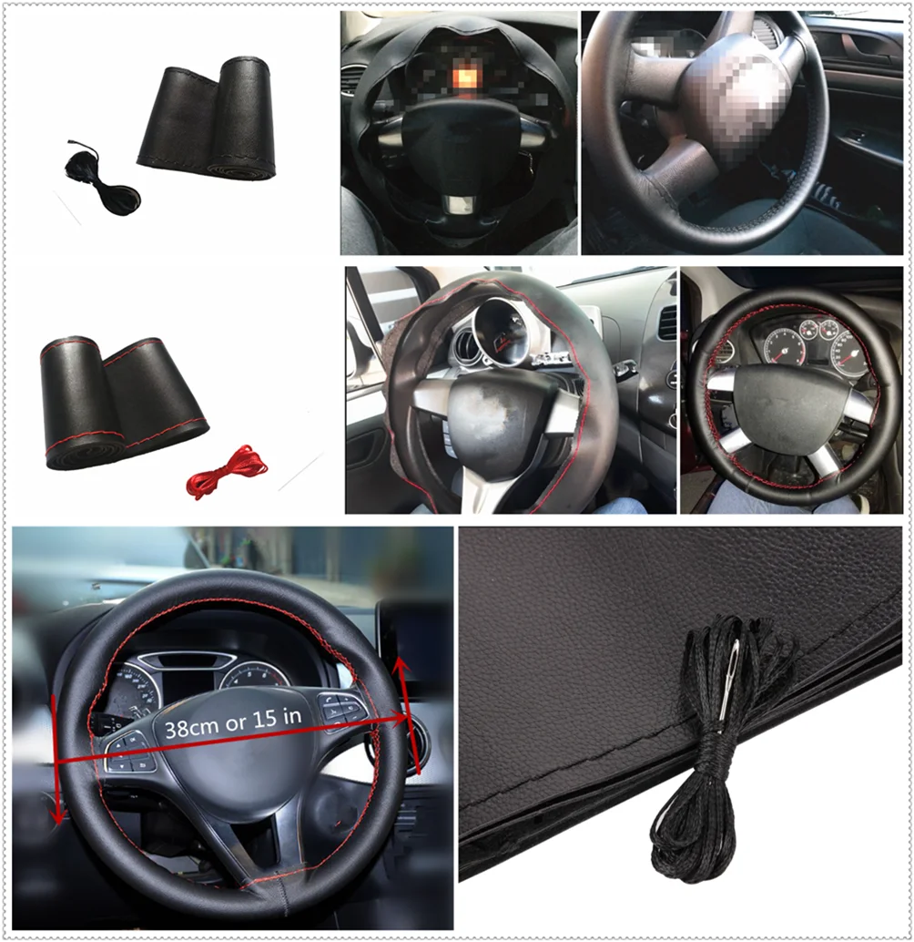 Чехол рулевого колеса автомобиля из микрофибры ручной работы 38 см для Opel Optima Rio5 Rio
