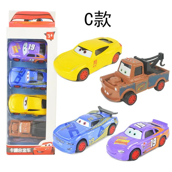 Style C In Box Disney "тачки 3 1:55 McQueen Cruz Ramirez Mater литья под давлением металлического сплава модель игрушечные машинки из" тачки 3 мини-игрушки для детей 4 шт./компл - Цвет: Style C In Box